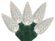 Set of 35 Warm White LED C6 Faceted Christmas Lights 6" Spacing, Green Wire