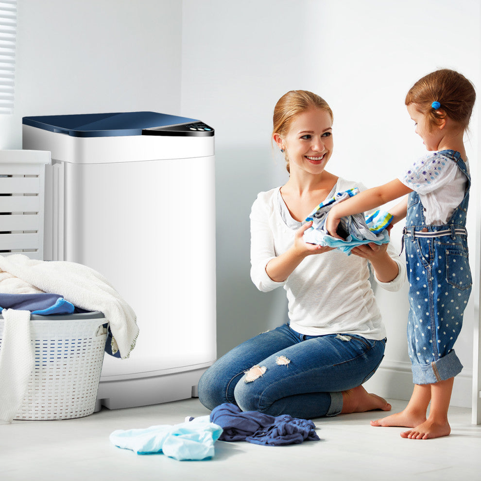 Full-Automatic Washing Machine 7.7 lbs Washer/Spinner Germicidal UV Light Blue