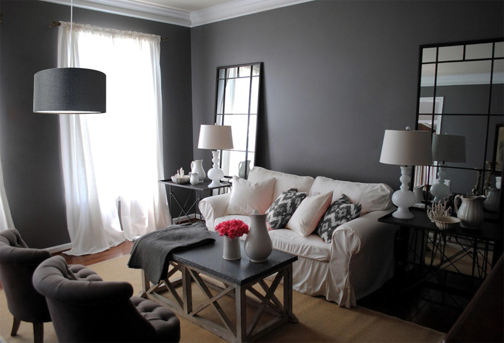 2 Light Swag Plug-In Pendant 16"w Granite Gray with Diffuser, White Cord