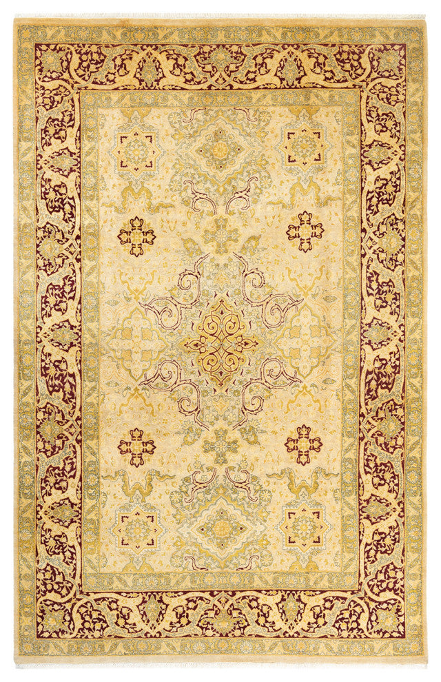 Mogul, One-of-a-Kind Hand-Knotted Area Rug Yellow, 6'1"x9'5"