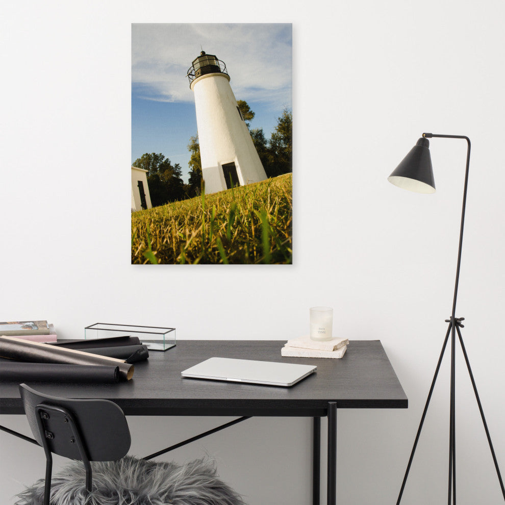 Turkey Point Lighthouse Coastal Landscape Photography Canvas Wall Art, 24" X 36"