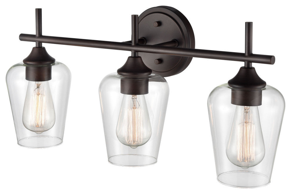 Ashford Collection 3 Light 22" Rubbed Bronze Bathroom Vanity Light