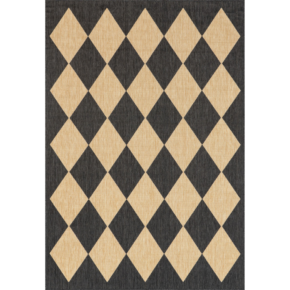 Nuloom Sabina Diamond Trellis Indoor/Outdoor Area Rug, Dark Grey 5'x8'
