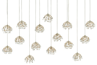 Crystal Bud Rectangular 15-Light Multi-Drop Pendant