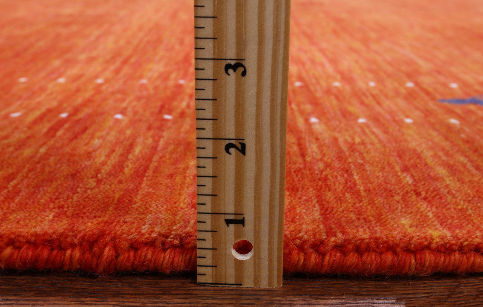 6' Square Persian Gabbeh Handmade Rug Q6980