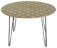 Deny Designs Holli Zollinger Diamond Circles Yellow Round Table Steel Legs