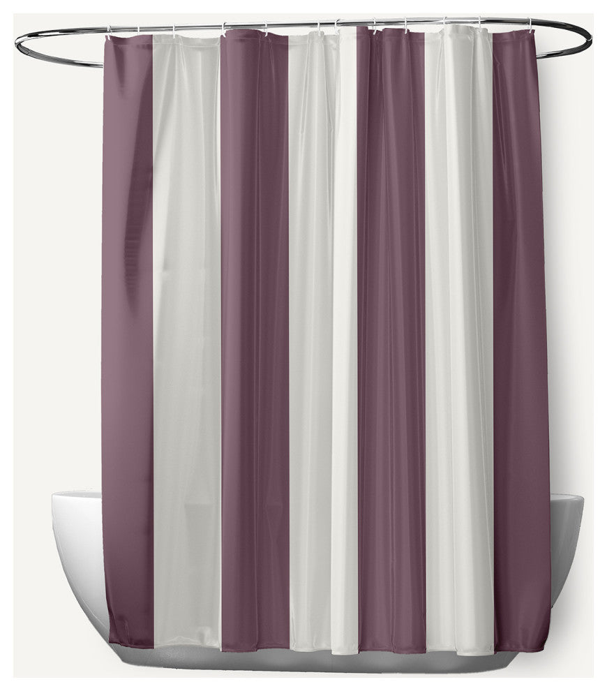 Graduated Stripe Dusty Purple 70" w x 73" h Shower Curtain