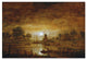 "Title Unknown (Boats at Sunset with Windmill)" Paper Art, 32"x22"