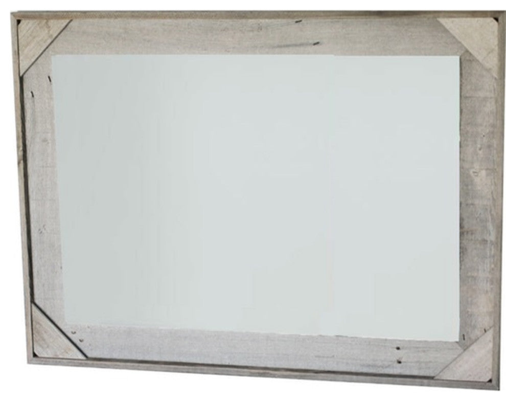 Rustic Mirror, Cornerblock Barnwood Style, 36"x48"