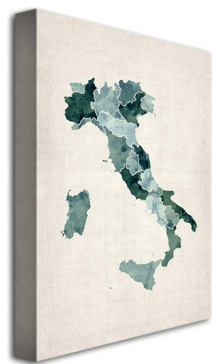 'Italy Watercolor Map' Canvas Art by Michael Tompsett