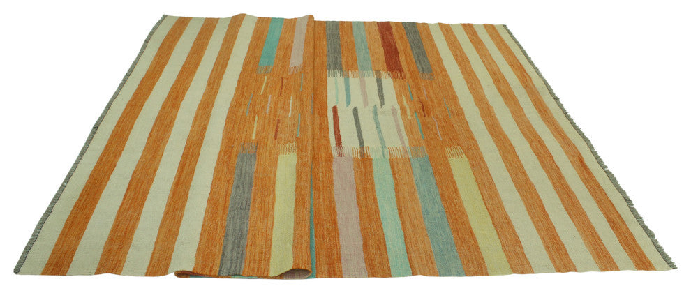 Winchester Kilim Berna Orange/Ivory Rug, 6'7x9'10