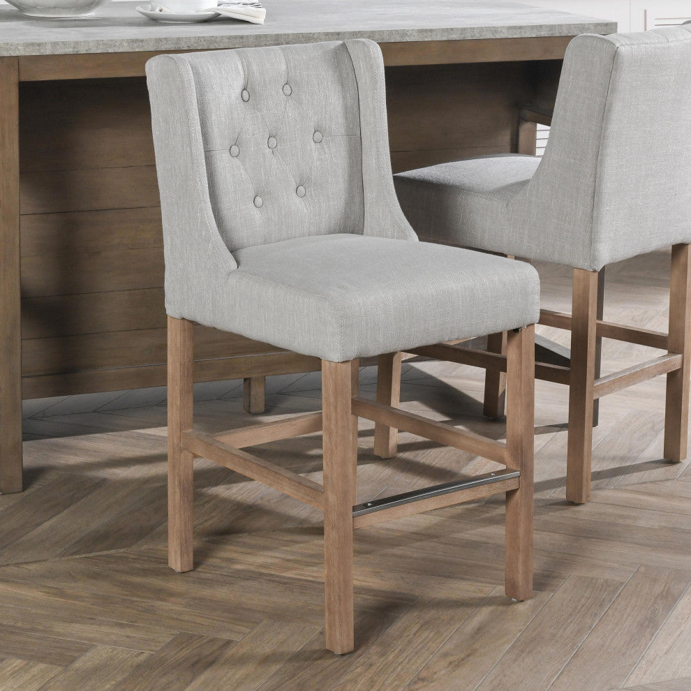 Home Karla Tufted 24" Counterstool by Kosas Home, French Beige