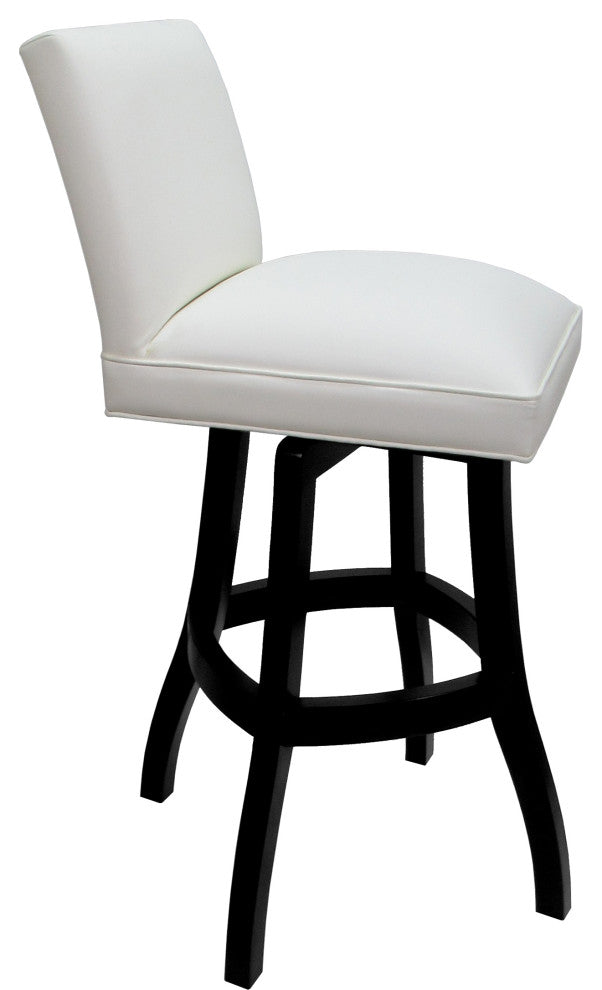 Swivel Wood Counter, Bar or Extra Tall Stool - Sommerville on S-Base, White Vinyl - Black, 30"