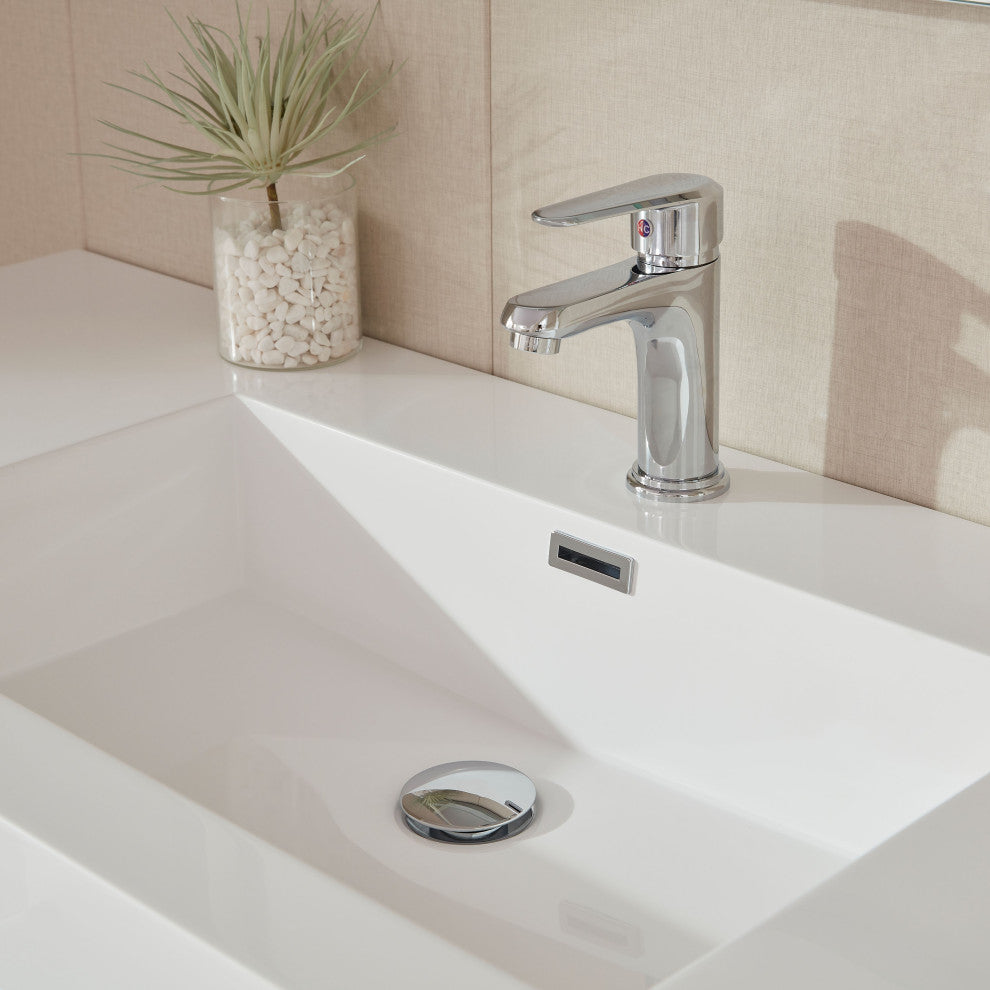 Vanity Art Wall-Hung Single-Sink Bathroom Vanity With Resin Top, 48"