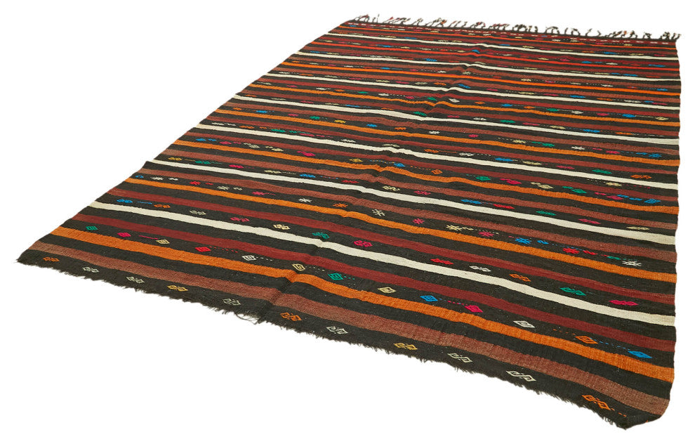 Rug N Carpet - Handmade Turkish 7' 8'' x 10' 11'' Vintage Goat Hair Kilim Rug