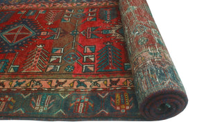 Fine Vintage Distressed Oren Red/Blue Runner, 3'2x11'10