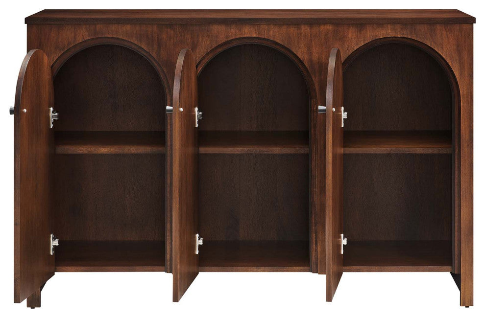 Appia 3-Door Arched Door Sideboard Storage Cabinet - Walnut