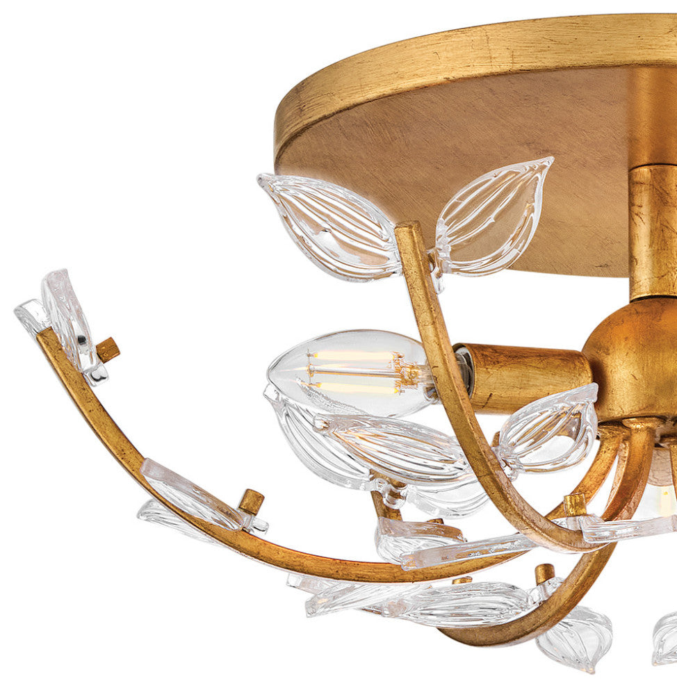 Hinkley Aliso Medium Semi-Flush Mount, Distressed Brass