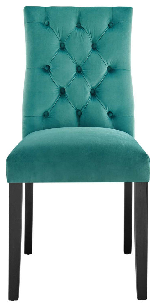 Duchess Performance Velvet Dining Chairs, Set of 2, Teal