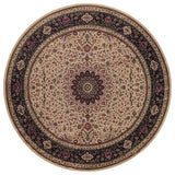 Aiden Traditional Vintage Inspired Ivory/Black Rug, 6' Round