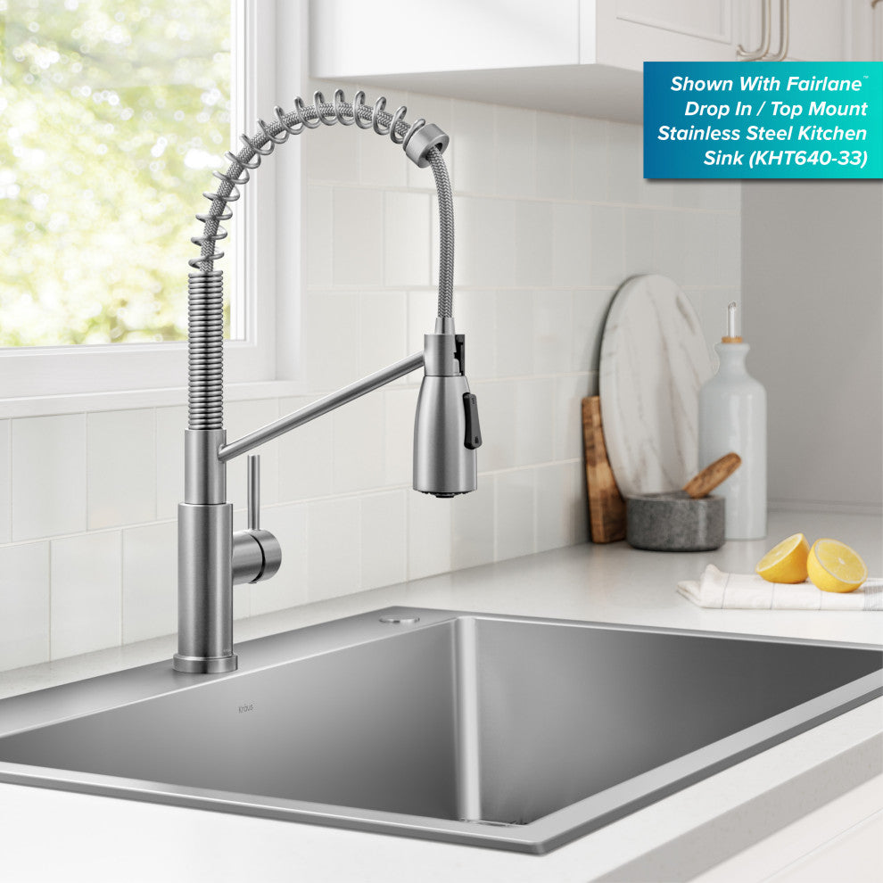KRAUS Coda Commercial Style 2-Function 1-Handle Pull Down Kitchen Faucet, SFS