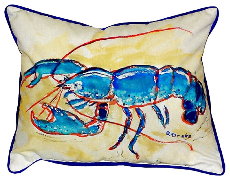 Blue Lobster Extra Large Zippered Pillow 20x24
