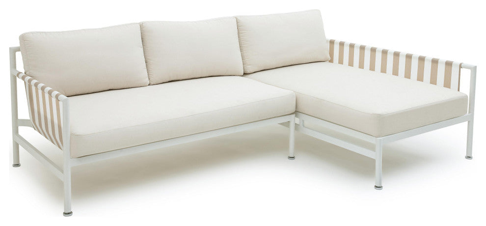 Dunes Cream Outdoor Sectional, Right Arm Facing