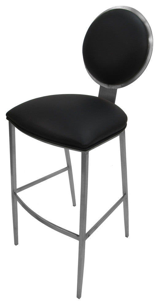 535 Stainless Steel Bar Stool 26" 30" Extra Tall  35", Black, 30"