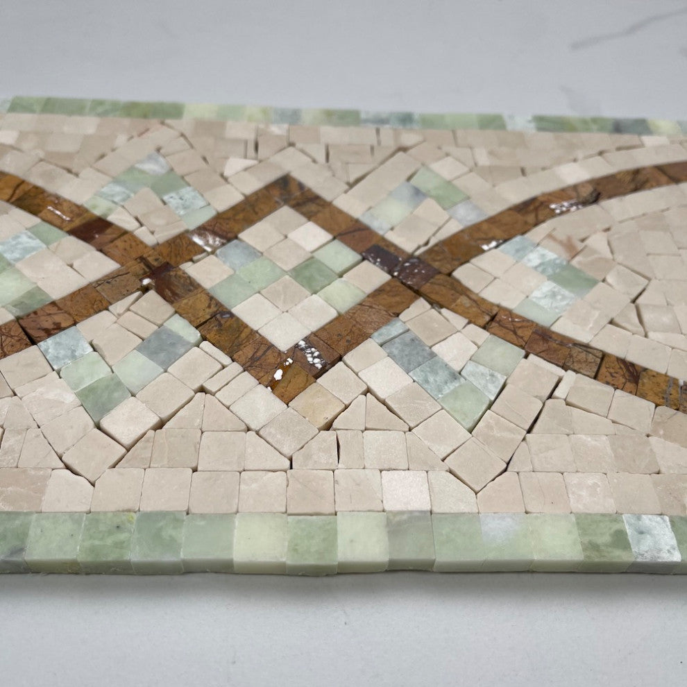 Lovelink Mint 6.3x13.4 Marble Mosaic Border Listello Tile Polished, 1 piece