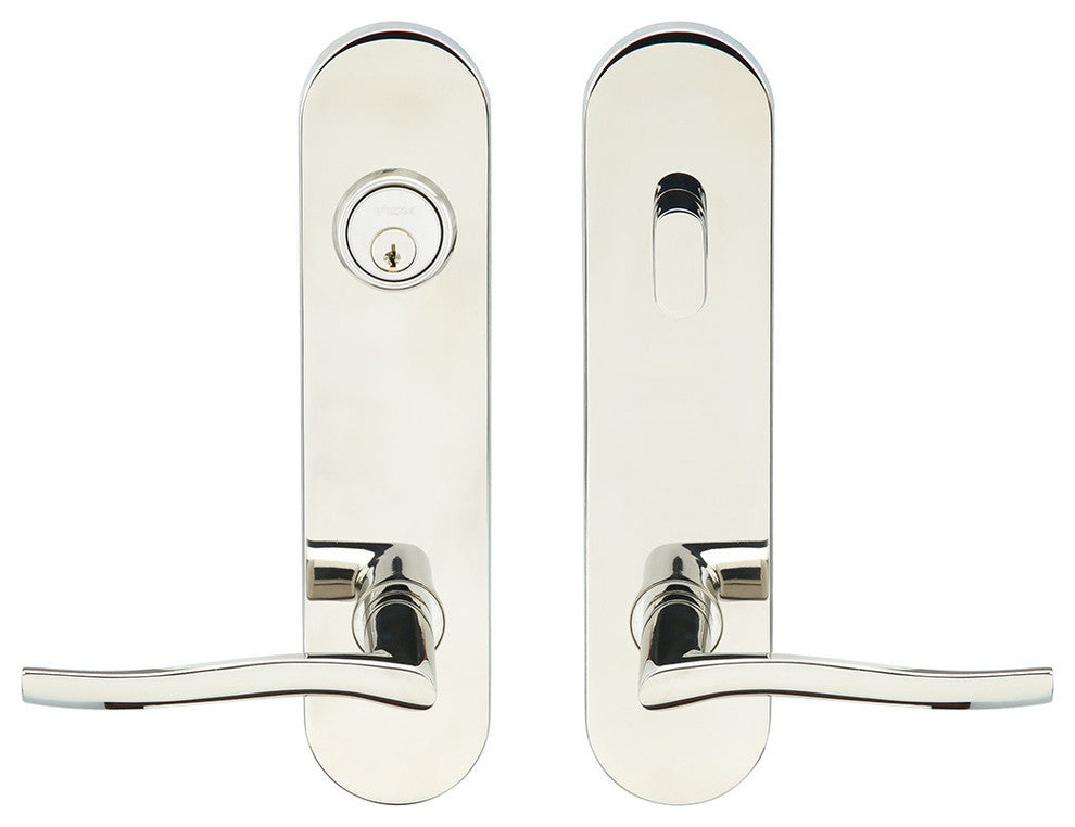 Waterfall Lever, Tubular Entry Single Cylinder, RH, Polished Stainless Steel