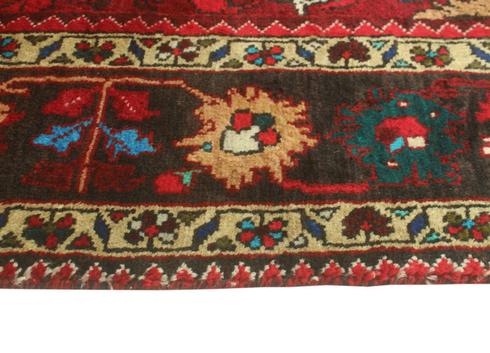 Fine Vintage Distressed Haig Burgundy/Blue Rug, 7'2x10'9