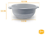 YBM Home Plastic Round Deep Colander Strainer for Spaghetti, 14 Inches, Gray