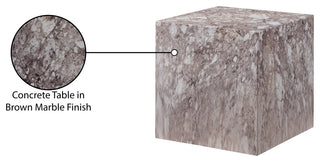 Piazza Finished Concrete Indoor/Outdoor End / Side Table, Brown