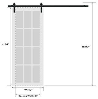 Barn Door 42x84 in| Ego 5005 Marble Oak | 8FT Rail Track Heavy | Solid Panel
