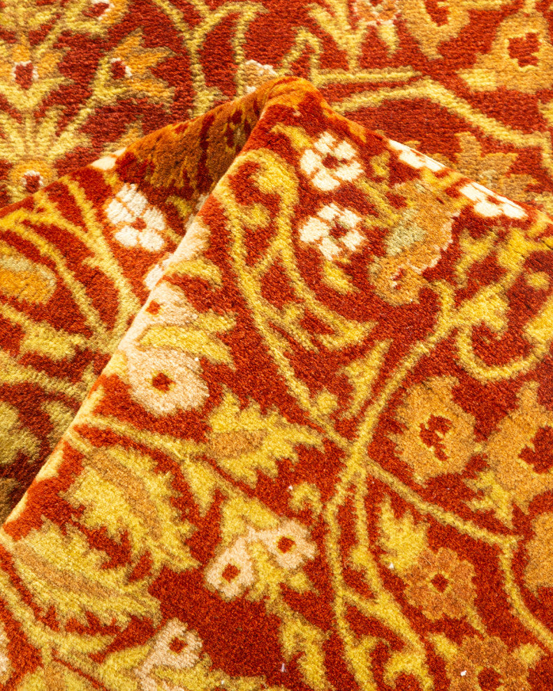 Mogul, One-of-a-Kind Hand-Knotted Area Rug Orange, 2'7"x8'3"
