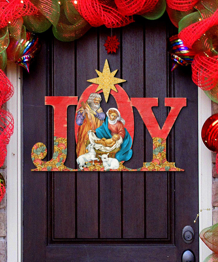 Regal Joy Nativity Wooden Door hanger