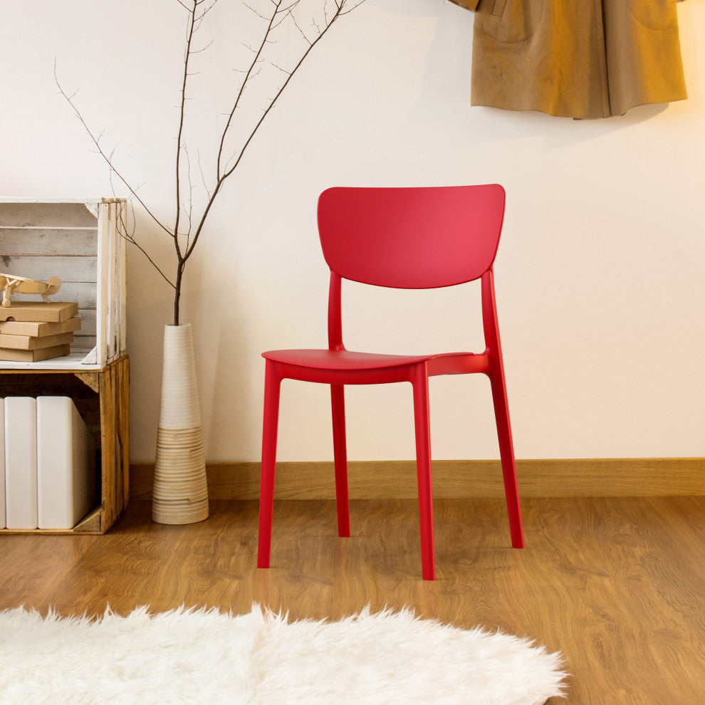 Monna Outdoor Dining Chair, Set of 2, Red