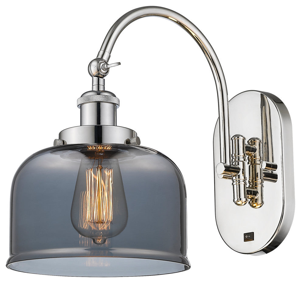 Bell Sconce, Polished Nickel, Plated Smoke, Plated Smoke