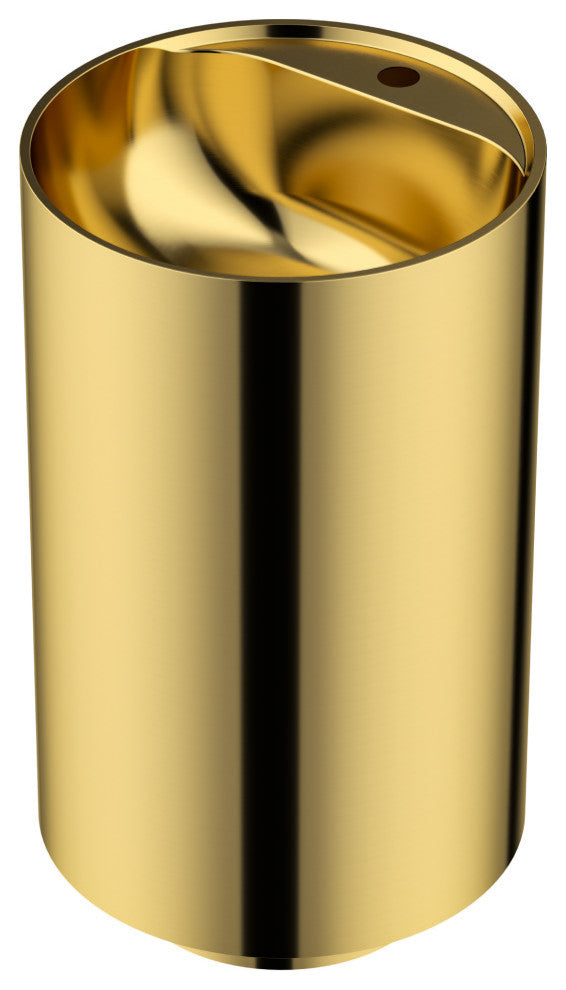 Karran Cinox Stainless Steel Round Pedestal Sink, Gold