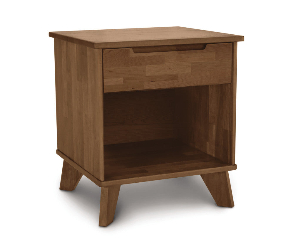 Linn - 1 Drawer Nightstand, Saddle Cherry