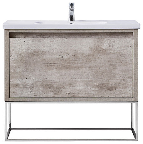 OVE Decors Aeryn 40" Burnt Oak Vanity With White Ceramic Top