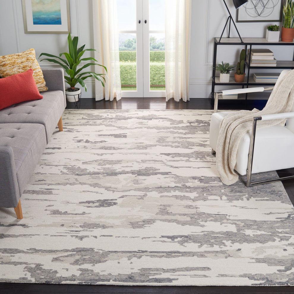 Safavieh Couture Abstract Collection, ABT465 Rug, Charcoal/Ivory, 10'x14'