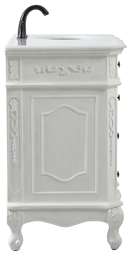 Bathroom Vanity, Antique White, 60", Single Sink