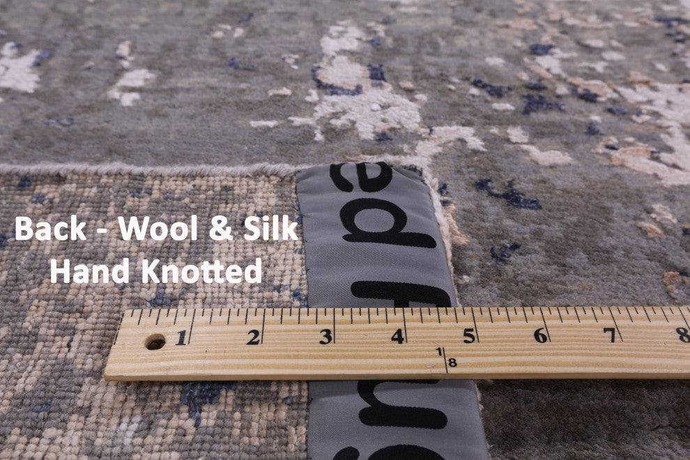 Modern Wool and Silk Hand Knotted Rug 10' 0" X 14' 3" Q7114