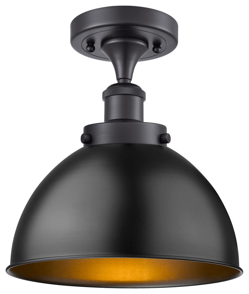 Ballston Urban Semi-Flush Mount, Matte Black, LED