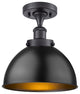 Ballston Urban Semi-Flush Mount, Matte Black, LED