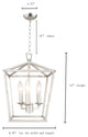 3-Light Lantern Chandelier, Polished Nickel