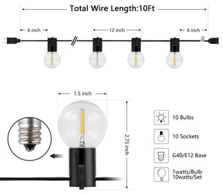 Safavieh Huron Led Outdoor String Lights Black