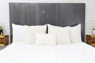 Handcrafted Headboard, Hanger Style, Gray, Full
