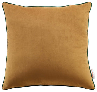 Accentuate 18" Performance Velvet Throw Pillow, Cognac Green